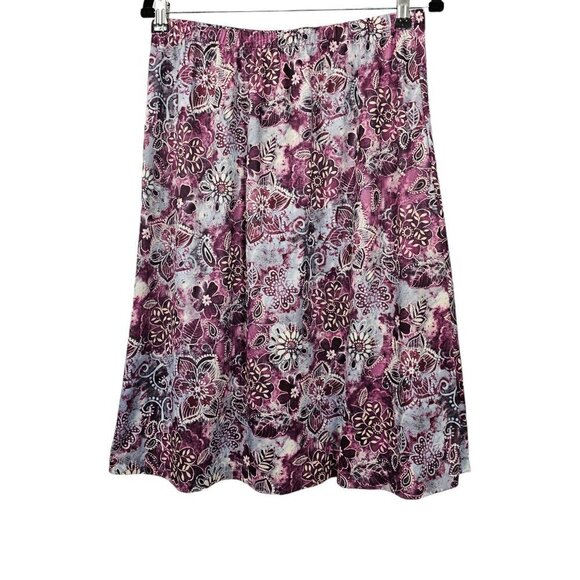 💎434 Anthony Richards Floral Vintage Pull On Purple Mini Skirt - Picture 1 of 5